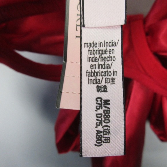 Victoria's Secret Balconette Bra Bow M Red Satin Underwired Lingerie Sexy 76 - Picture 4 of 12